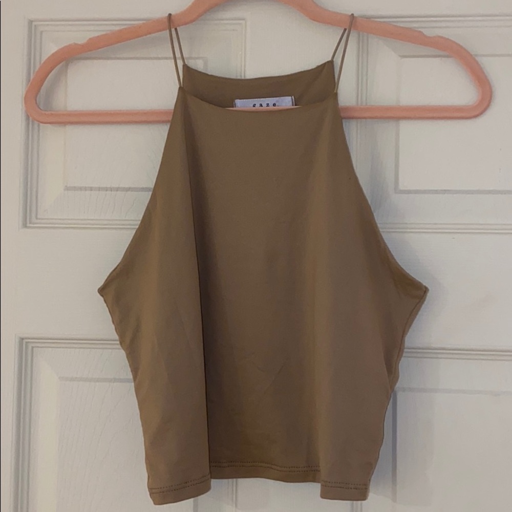 Tan Racerback Crop Top